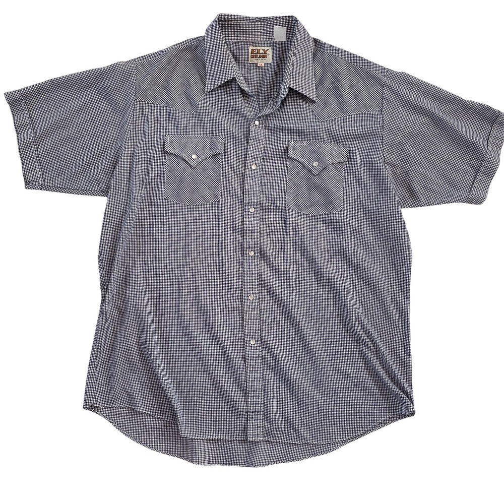 Vintage Ely Cattleman Pearl Snap Button Down Short Sleeves Shirt